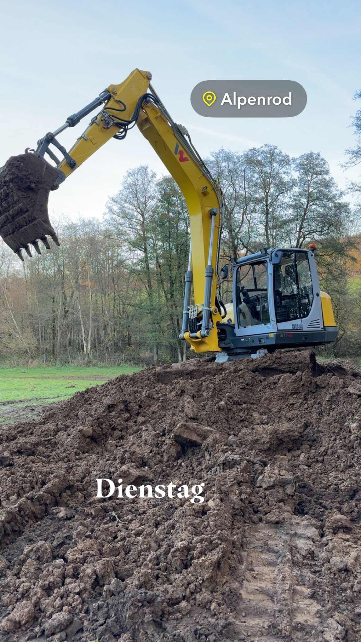 Erdarbeiten mit eigenem Bagger